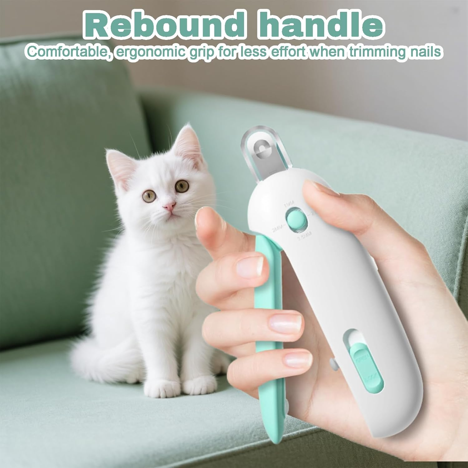 Cat Nail Clippers with Adjustable Aperture, Hidden Nail File and Clipping Debris Storage for Pet Grooming, Dog Nail Grinder，Cat Claw Dlippers image number 1