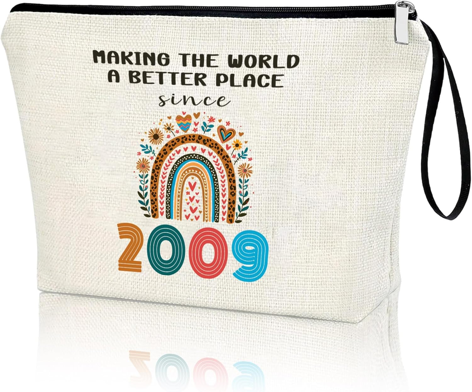 Sweet 16Th Birthday Gift for Girl Zipper Bag 2009S Happy Birth-Day Decoration for Teenage 16-Year-Old Girl Birthday Gift Christmas Gift, Gift for Daughter, Sister, Granddaughter Travel Bag Pouch