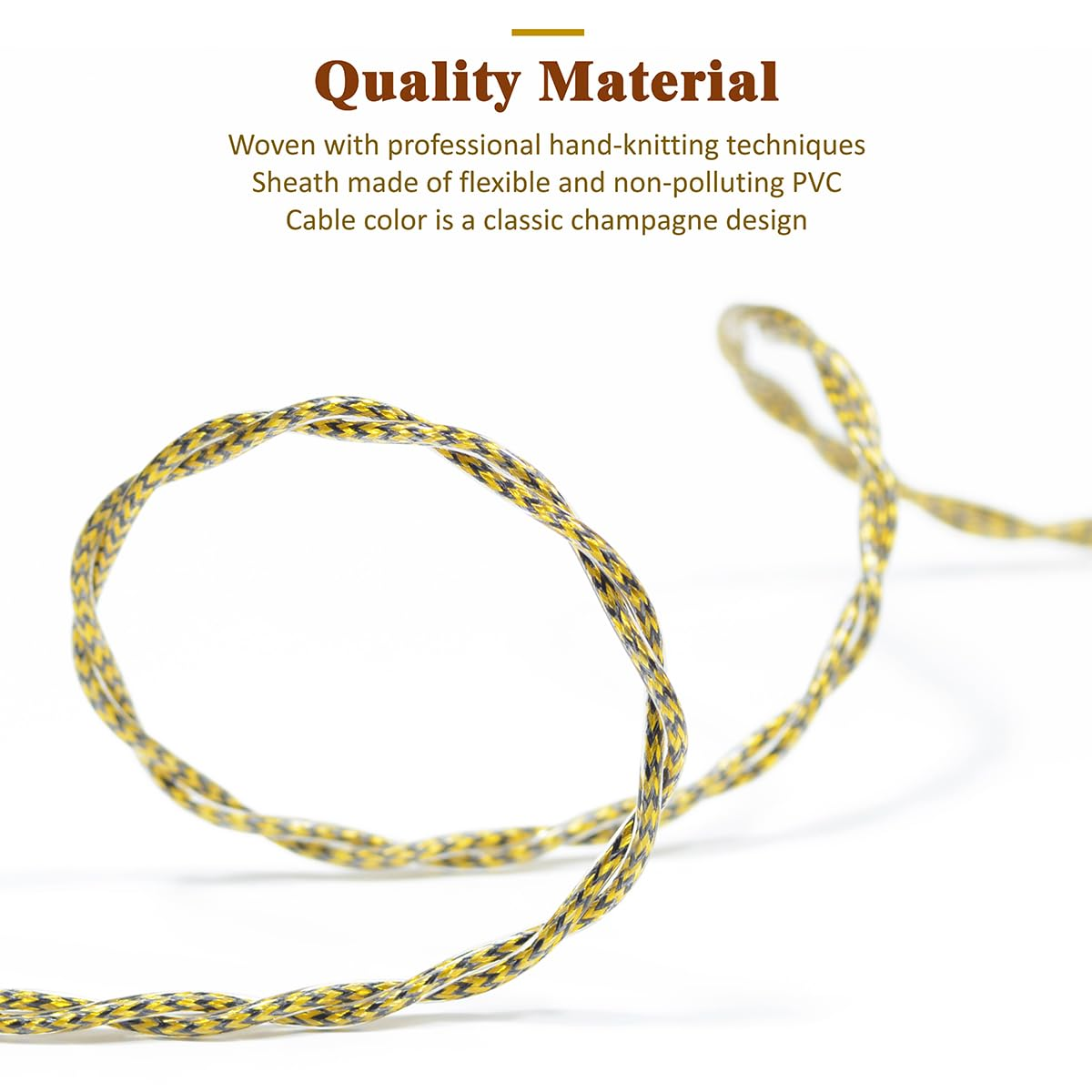 Gucraftsman 6N Silver-Plated OFC with Metal Shielding Layer IEM Cable, In-Ear Monitor Earphone Upgrade Cable for Sennheiser IE200 IE300 IE600 IE900 (4.4Mm Plug) image number 2