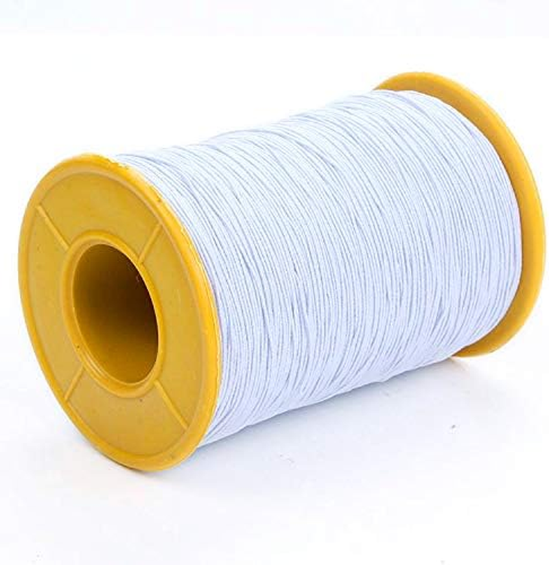 Welliestr (2 Rolls) White and Black Elastic Thread 547 Yard Package 0.5Mm Thickness image number 1