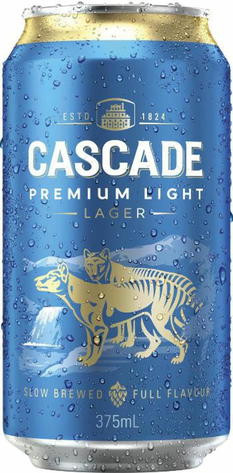 Cascade Premium Light Beer, Full Flavoured, Refreshing & Crisp Finish, 2.4% ABV, 375Ml (Case of 24 Cans)