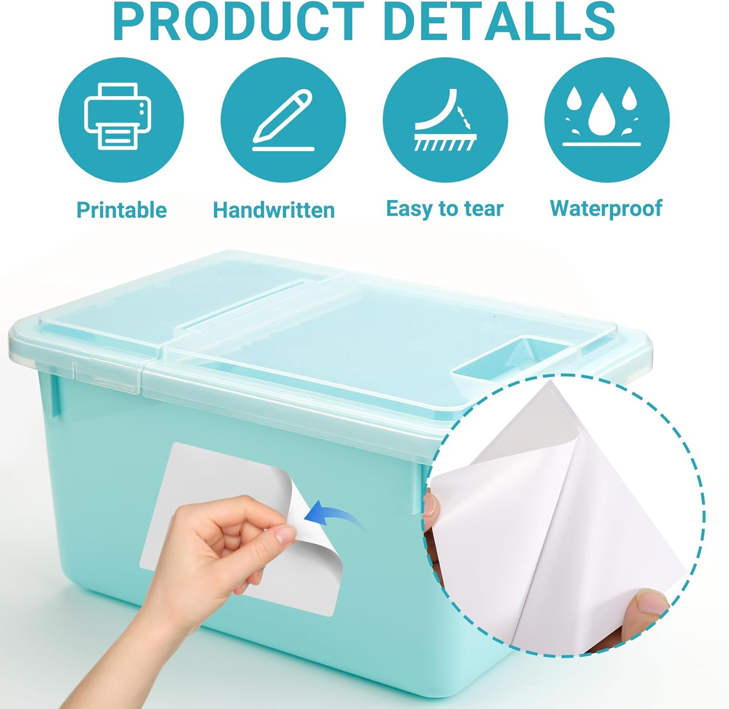 100 Pcs Removable Labels 4X6 Inch Resistants No Residue for Home Packing Box Storage Bins Matte White Paper Sheets Permanent Strong Adhesive Matte Self Adhesive Sheets Waterproof Sticker Paper image number 5