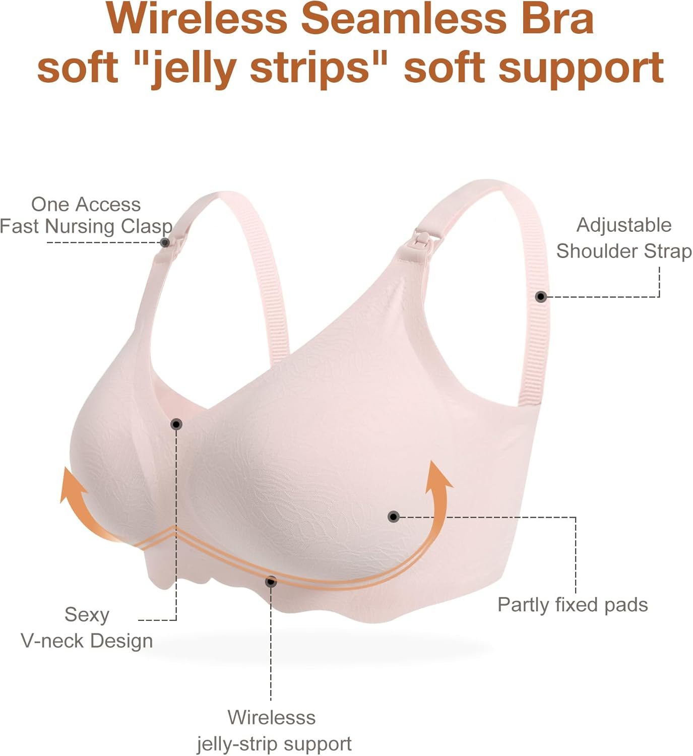 As Fairy Nursing Bras for Breastfeeding Wireless Seamless Maternity Bra Ultra Comfort Pregnancy Sleep Bralette for Women image number 6