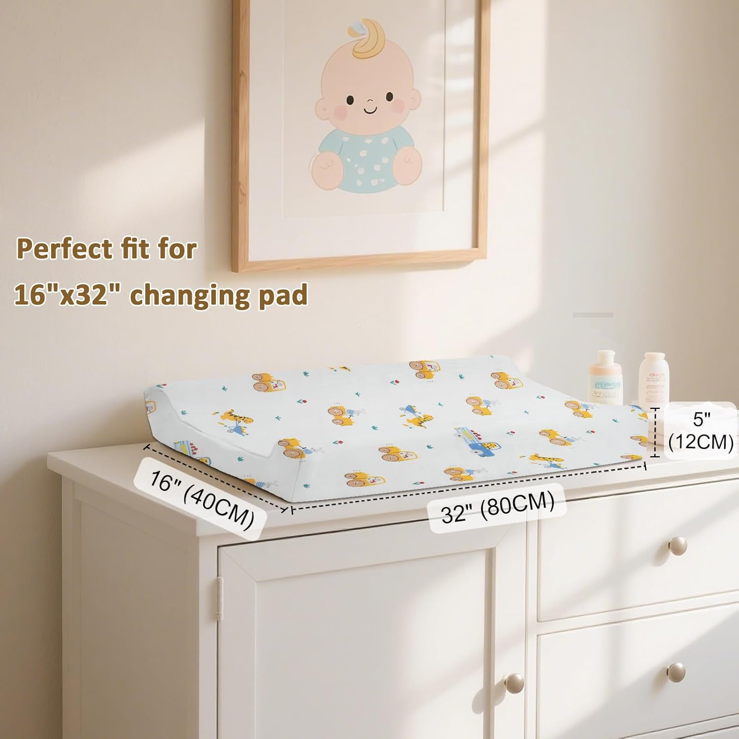 Owlowla Changing Pad Cover,Ultra Soft Cotton Changing Table Covers,Breathable&Durable Nursery Diaper Changing Pad Sheets for Baby Boys Girls(Baby Boy&Dino) image number 6