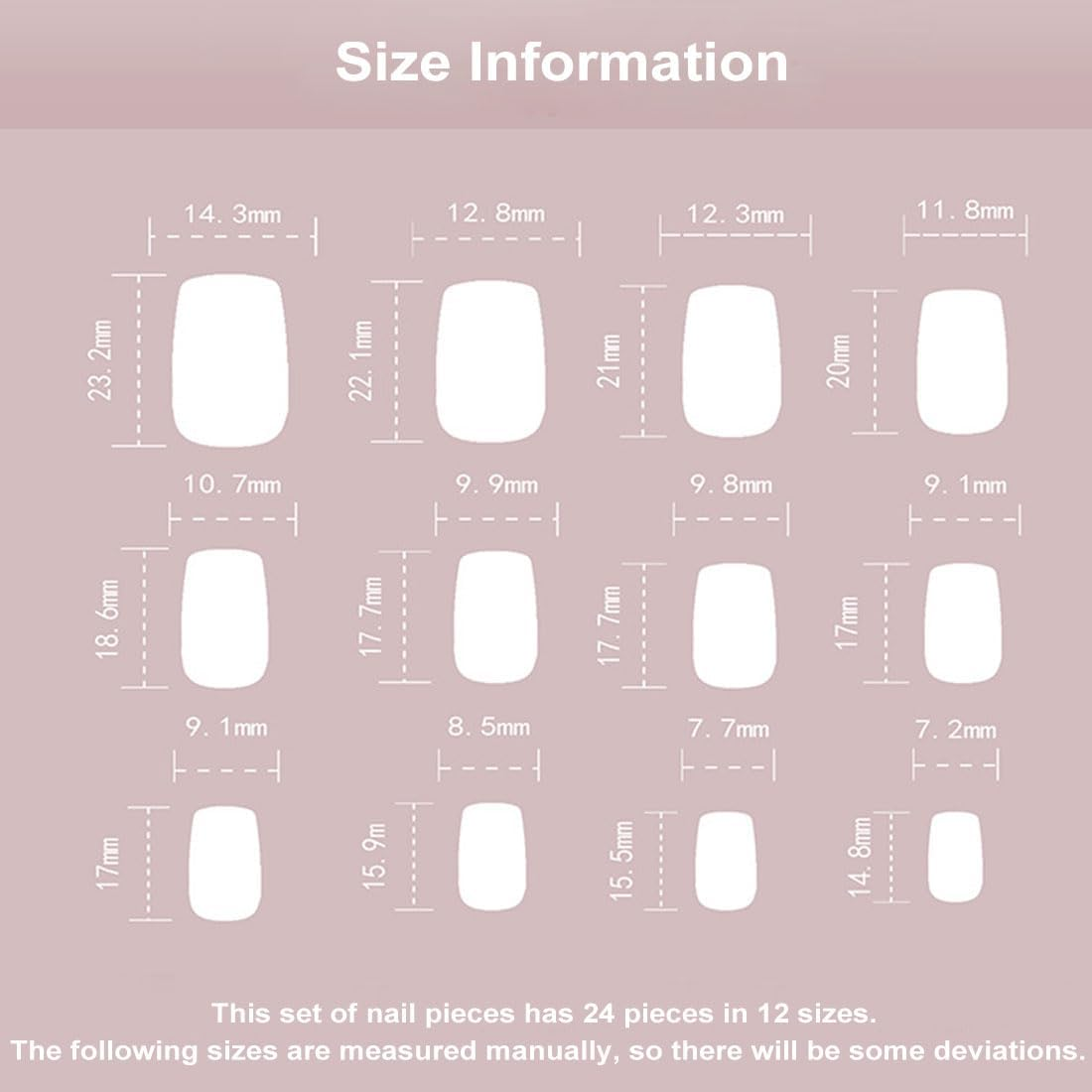 24PCS Cute Kitty Press on Nails,Medium French False Nails with Flower Pattern Design,Pink Purple Gradient Square Coffin Fake Nails for Women or Girls - Style-3 image number 6