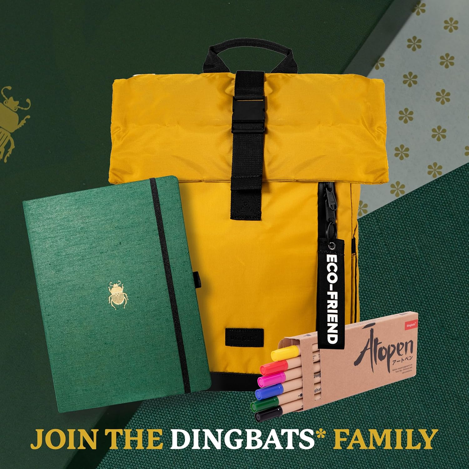 Dingbats* Pro B5 Plain Large Notebook with Gift Box - Textile Cover, Thread Stitching - Pocket, Elastic Closure, Pen Holder, Bookmark