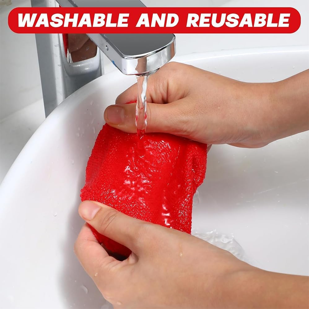 9 Pcs Car Window Cleaner Kit with Extendable Handle Include Triangle Retractable EVA Pole 6 Red Cloth Covers Spray Bottle and Detail Brush for Car Detailing, Trucks, Suvs, Rvs & Home Windows image number 6