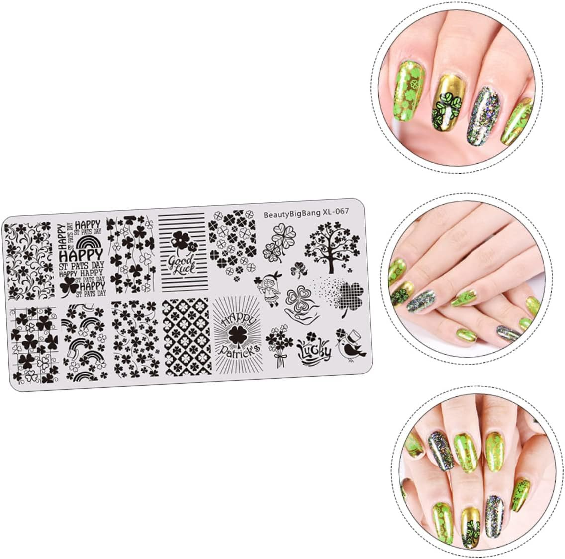 VICASKY St Patrick'S Day Nail Art Stamping Plates Geometric Nail Salon Template image number 5