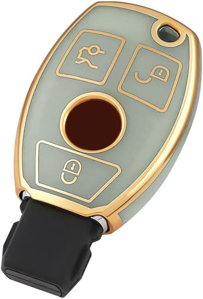 1 PCS Key Fob Cover, Compatible with Mercedes Benz a B C E M S CL GLA GLC GLK Class Models W164 W204 W212 W245 Series