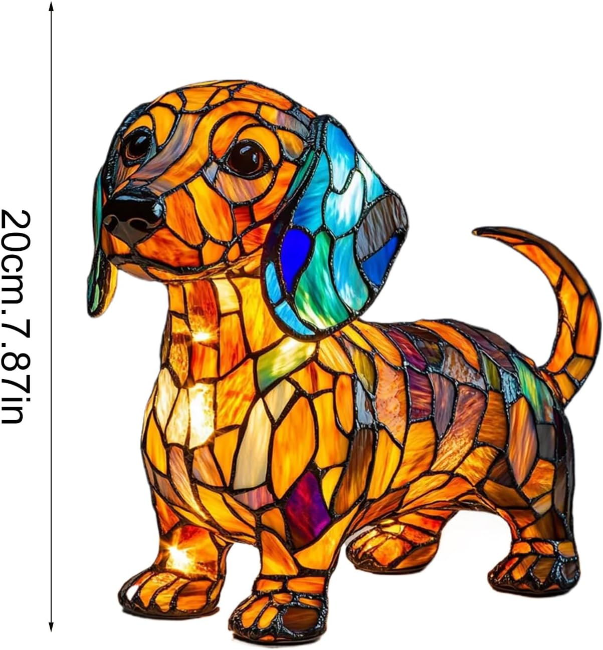 French Fighting Dog Night Lights,Dachshund Night Light,Pug Table Lamp,Cute Animal Lighting,Colorful Sculpture Vintage Tabletop Decorations for Bedroom - Pug Dog image number 7