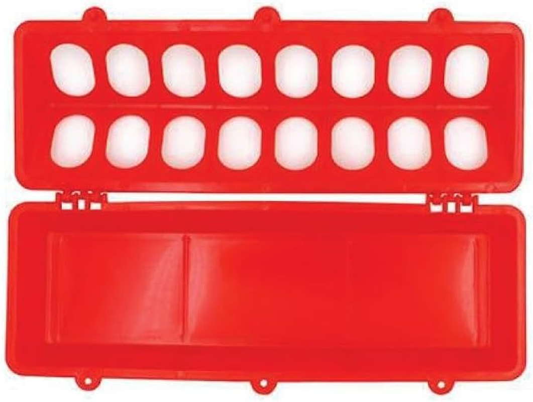 30Cm Long Poultry Feeder Feeding Trough Chicken Chick Red Plastic Flip Top Container image number 2