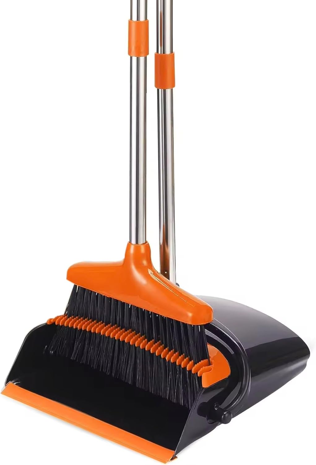 Heavy-Duty Long-Handle Broom & Dustpan Set &ndash; Upright Design for Effortless Sweeping &ndash; Lightweight, Durable & Ideal for Home, Office, or Outdoor Cleanup image number 1