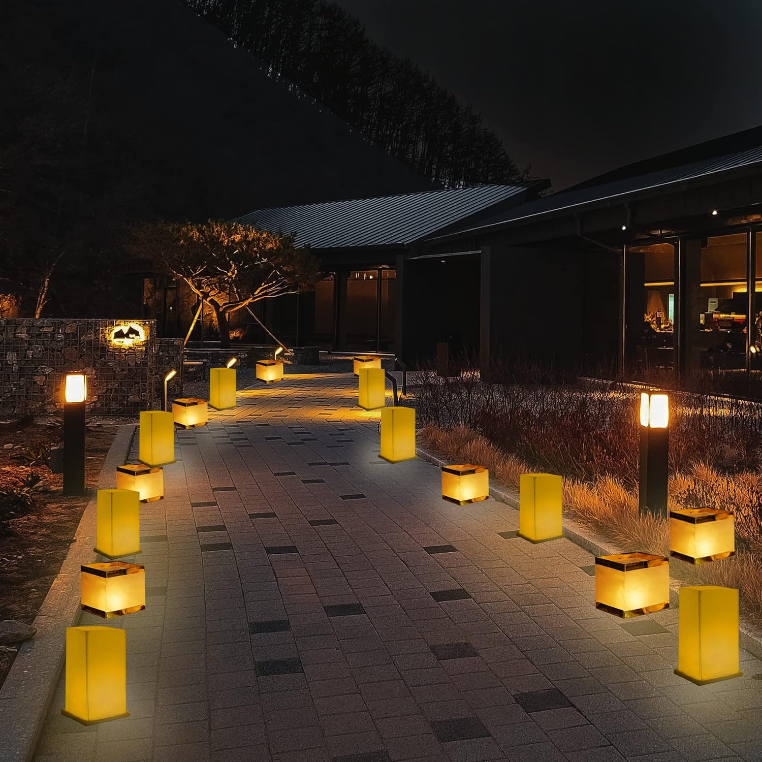 FUELYE 20Pack 5.9" Inch Square Floating Candles Lantern Set,Outdoor Decoration Waterproof Floating Lanterns for the Pool,River,Memorials,Wedding,Bar and Parties image number 5