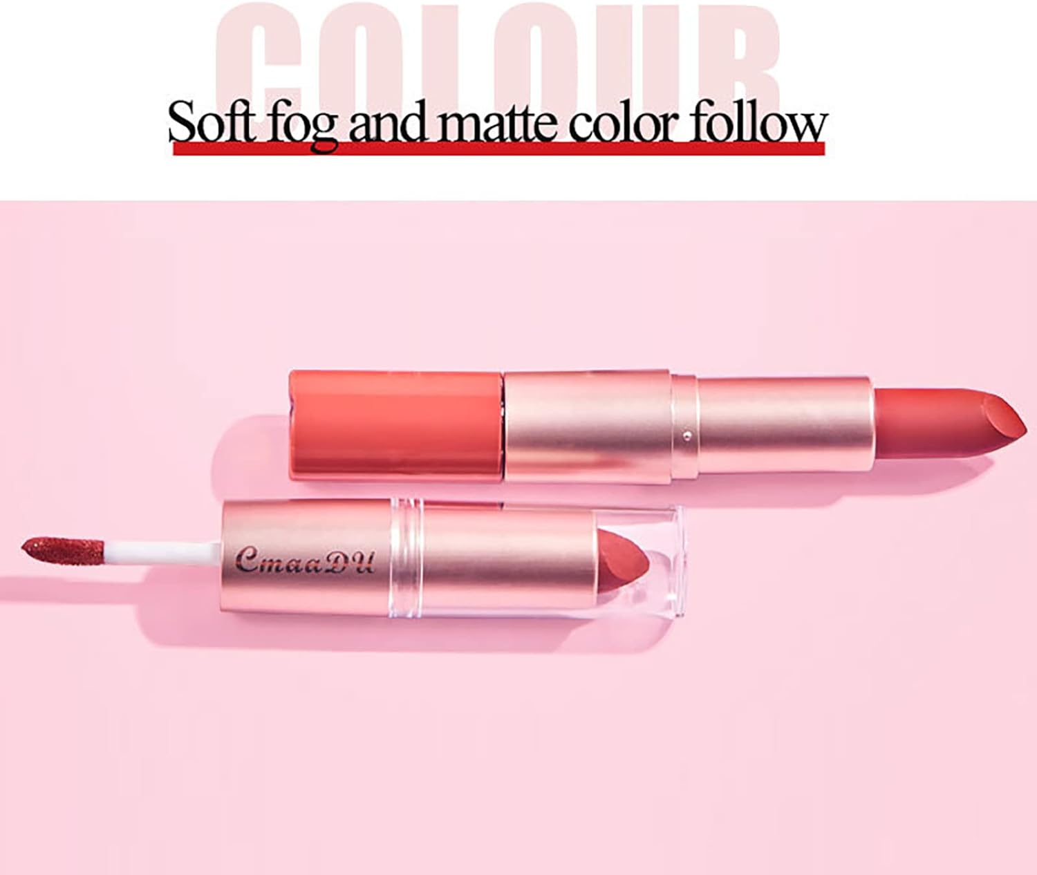 Enmart 3 Pcs 2-In-1 Lipstick Lip Gloss Set, Lipstick Female Durable Moisturizing Lip Gloss, Waterproof Long Lasting Non-Stick Velvet Lips Tint Nude Lip Sticks Woman Makeup Cosmetics for Women image number 5