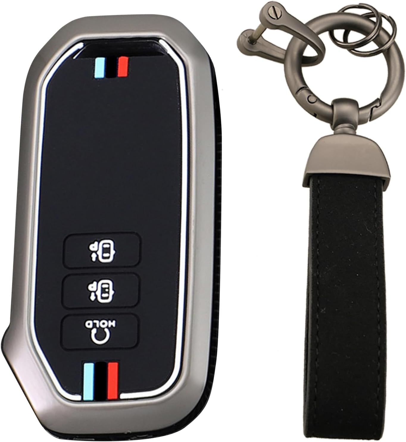 KUNIO Zinc Alloy Car Key Fob Cover Case Fit for Kia Sorento 2020-2021 EV6 2022 2023 K5 2022 2023 Key Protective Cover Keychain Key Holder Automotive Interior Accessories 7 Button Type B-Gun Black