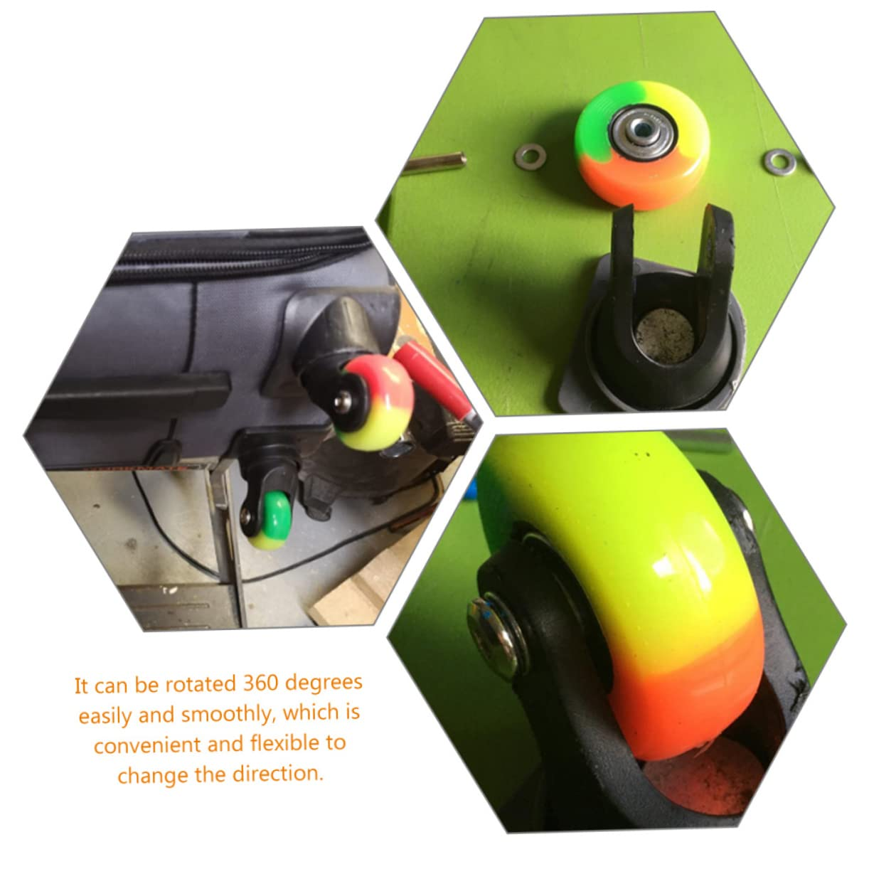 SHERCHPRY 4Sets Replacement Wheels for Suitcase Swivel Caster Wheels in Rubber Material Suitable for Luggage Repair and Use