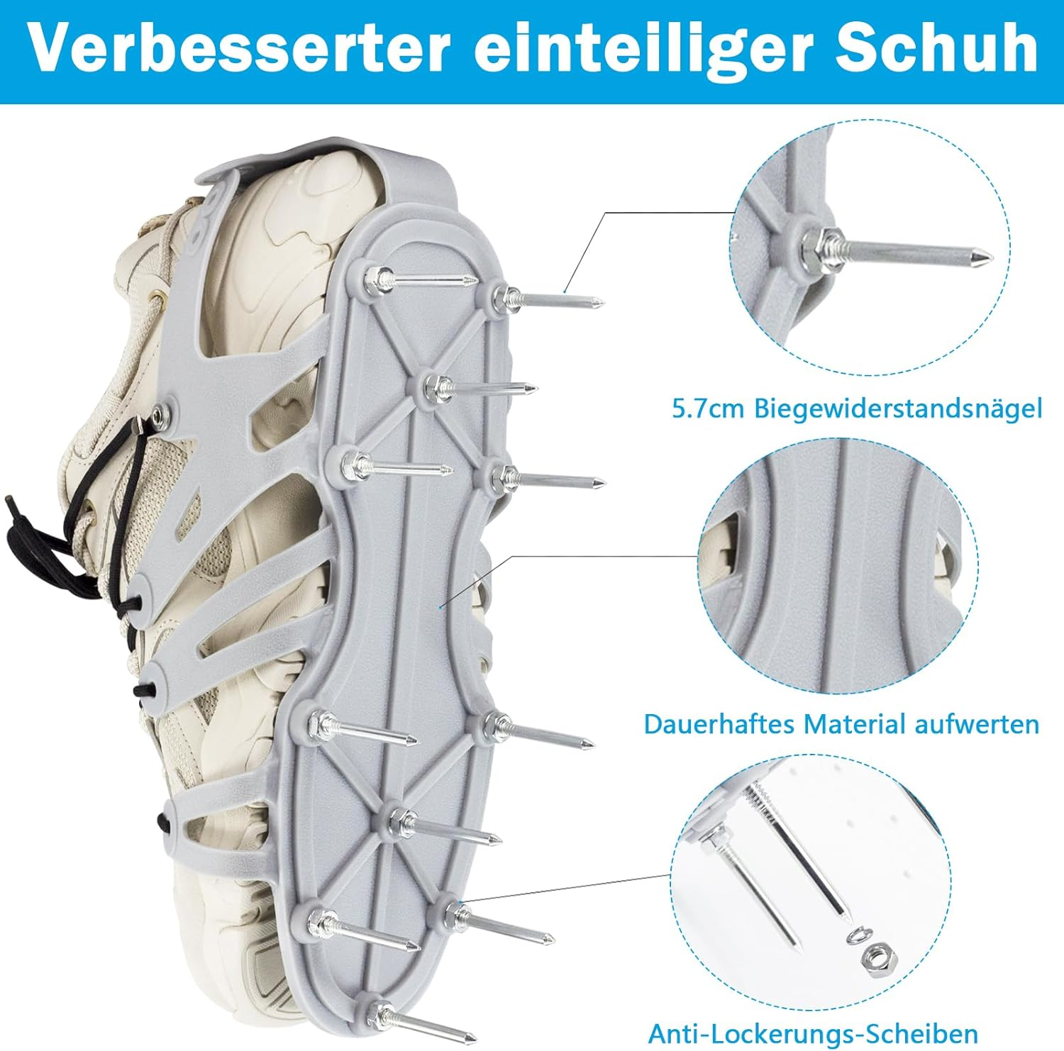 Nail Shoes, Lawn Aerator Shoes, Nail Shoes, Balancing Compound with Garden Shovel for Lawn Ventilation, 5.7 Cm, Nail Garden Tools, Suitable for Lawn Shoes, Ventilation image number 6