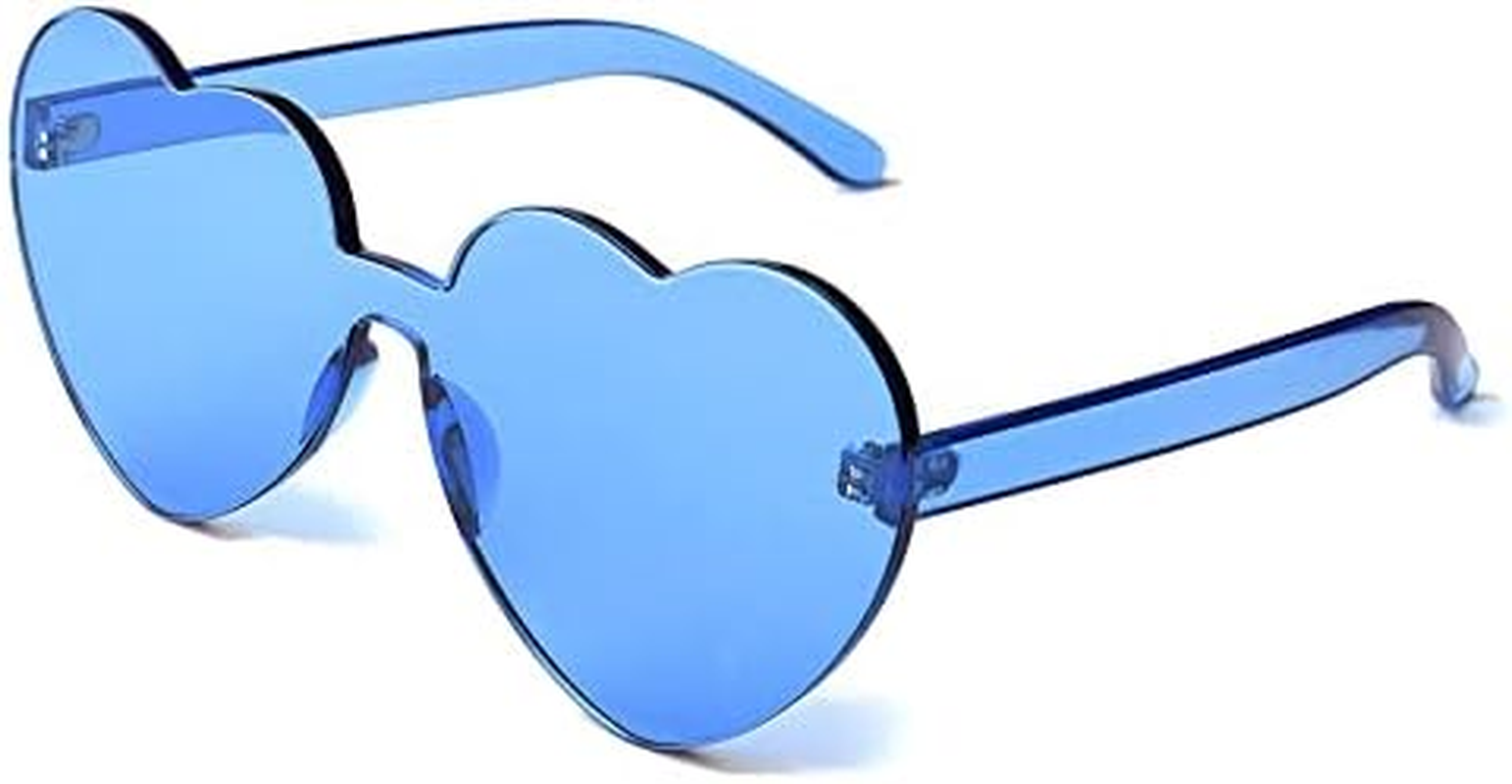 Yoothink Love Heart Shaped Sunglasses for Women Colorful Rimless Sunglasses Party Sunglasses