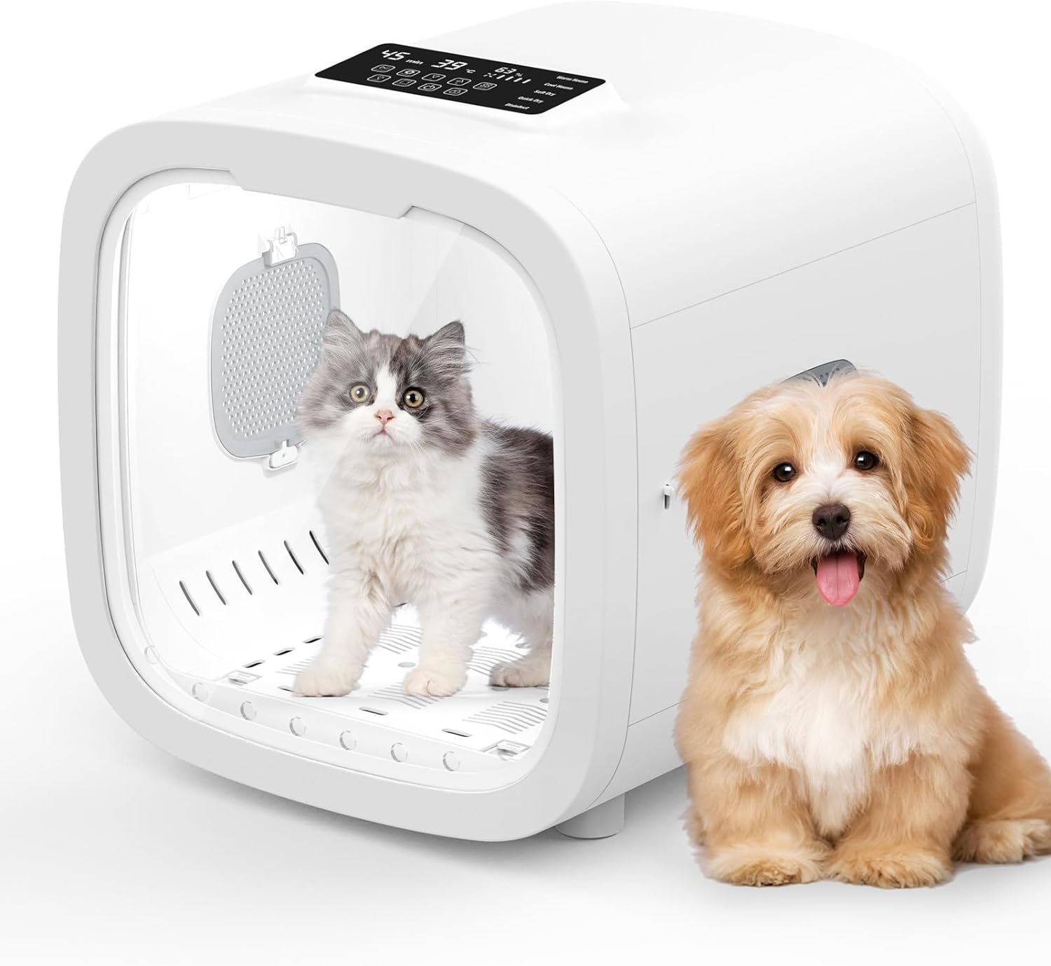 Advwin Automatic Pet Dryer Box for Pet Grooming, Ultra Quiet Fast Hair Dryer 52L Capacity for Cats and Small Dogs, 360&deg; Drying and Touch Panel, Smart Temperature Control