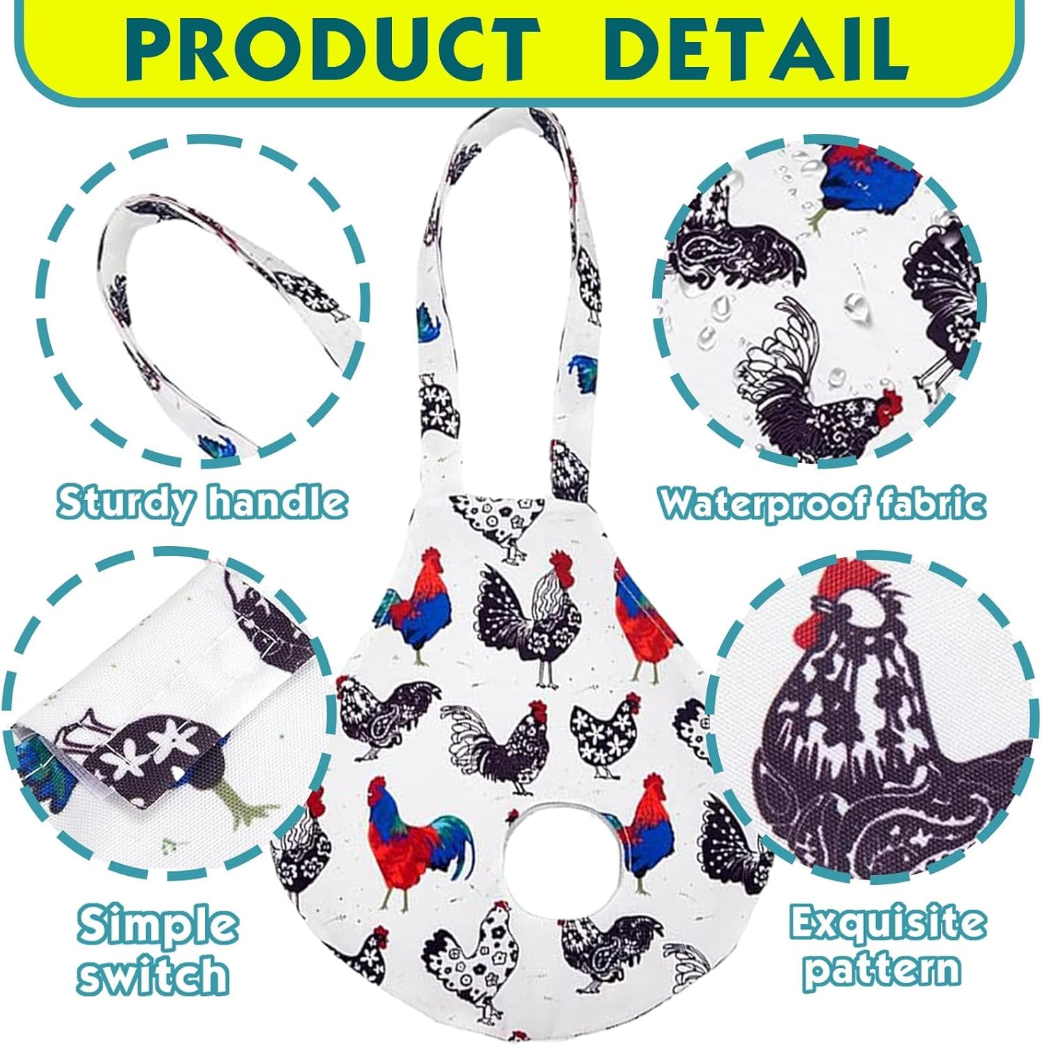 Chicken Holder Bag Chicken Medic Bag Chicken Carrier with Handle Chicken Supplies Catching Hand Bag for Hen Rooster Poultry Chicken Transport (White A)