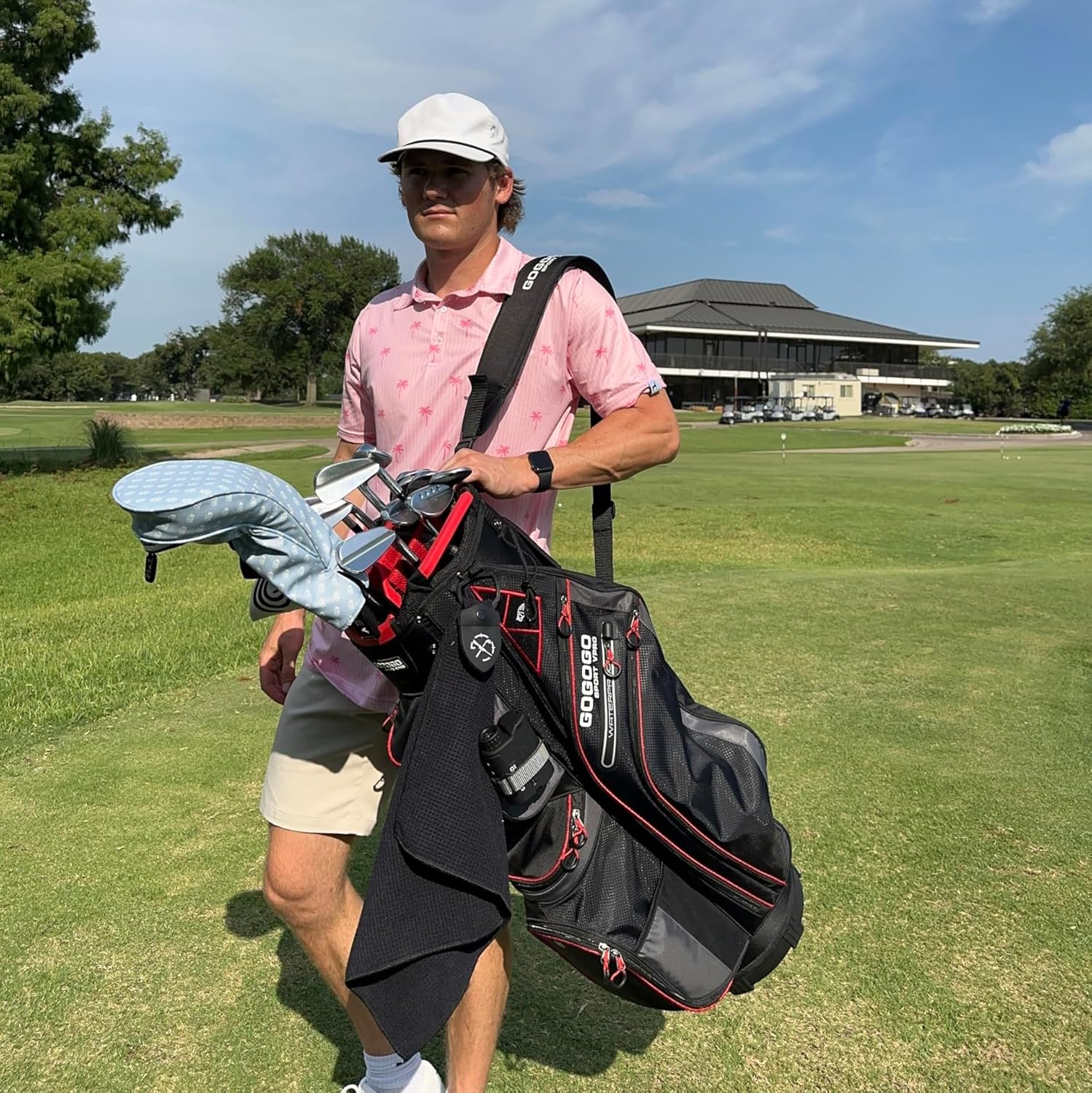 Gogogo Sport Vpro Golf Cart Bag with 14 Way Dividers, 11 Pockets Golf Club Bag, Rain Hood, Insulated Beverage Compartment image number 3