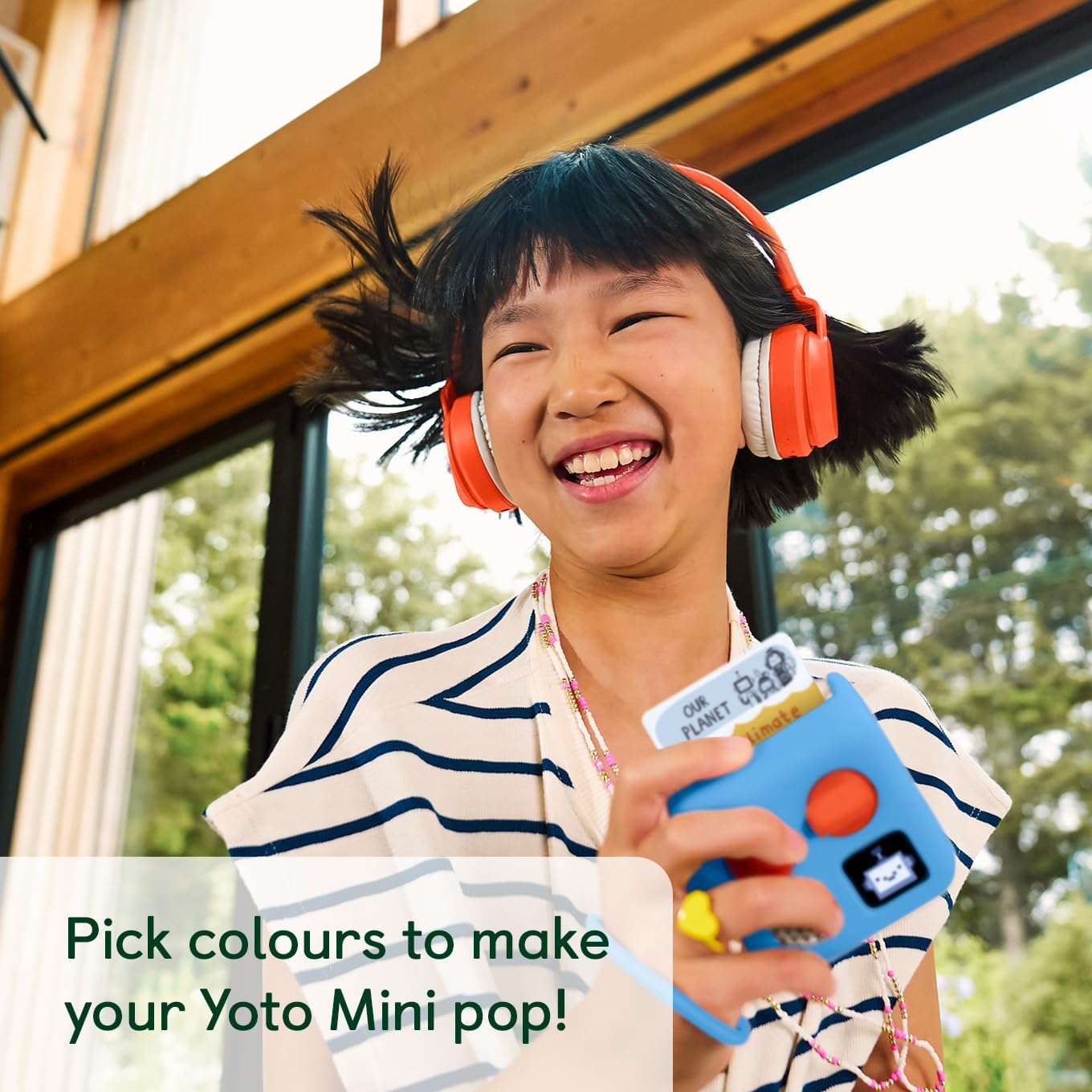 Yoto Mini Adventure Jacket in Blue Bird with Matching Wrist Lanyard &ndash; Accessory for Kids Mini Audio Player, Anti-Slip Silicone Skin Cover, Fitted Protective Sleeve Case - Blue image number 3