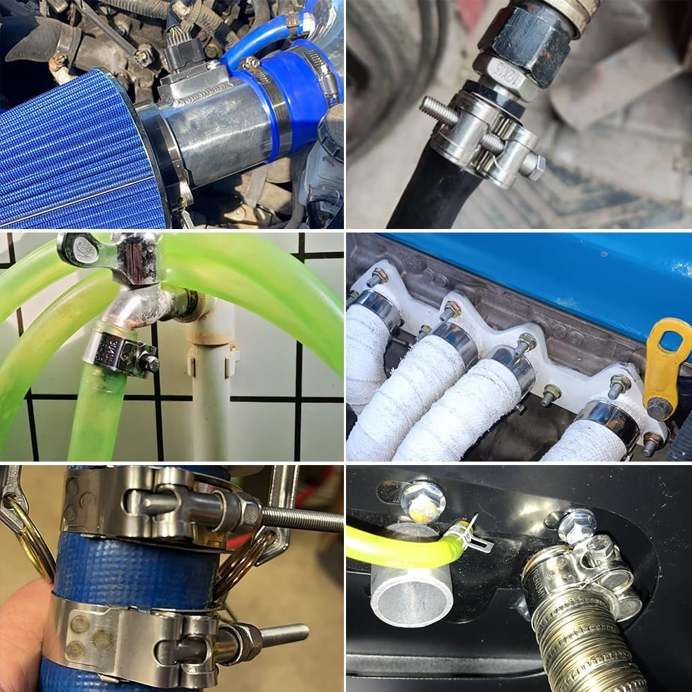 T-Bolt Hose Clamps 4 Pcs, 304 Stainless Steel Heavy Duty Clips, 36-39Mm Exhaust Pipe Clamping for Automotive & Plumbing (36-39Mm 4Pcs) image number 3