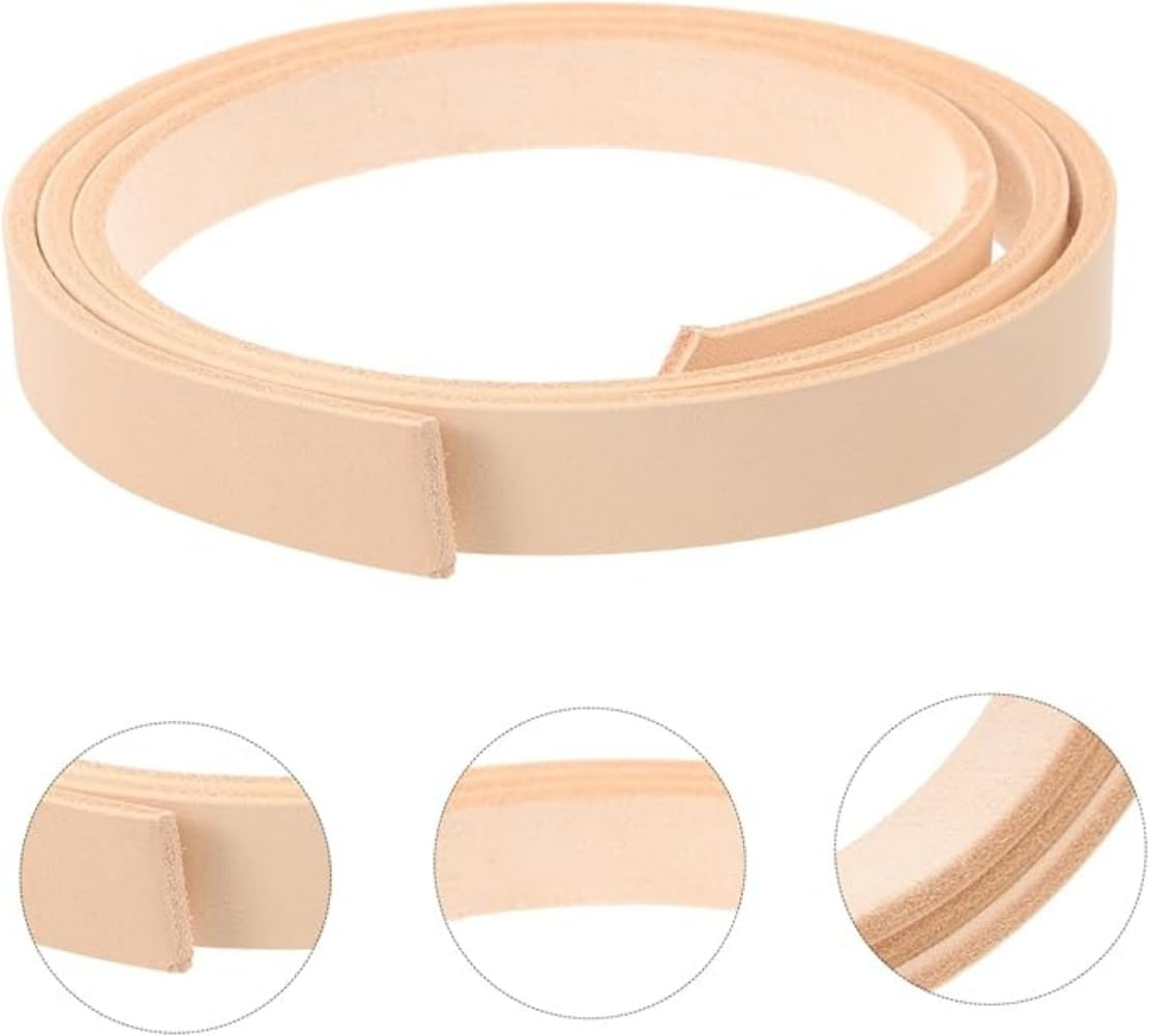 Leather Strip Leather Strap for Bag Vegetable-Tanned Leather Semi-Finished Leather Strap Handcraft Leather Strap Semi-Finished Belt Material Belt Semi-Finished Products image number 2