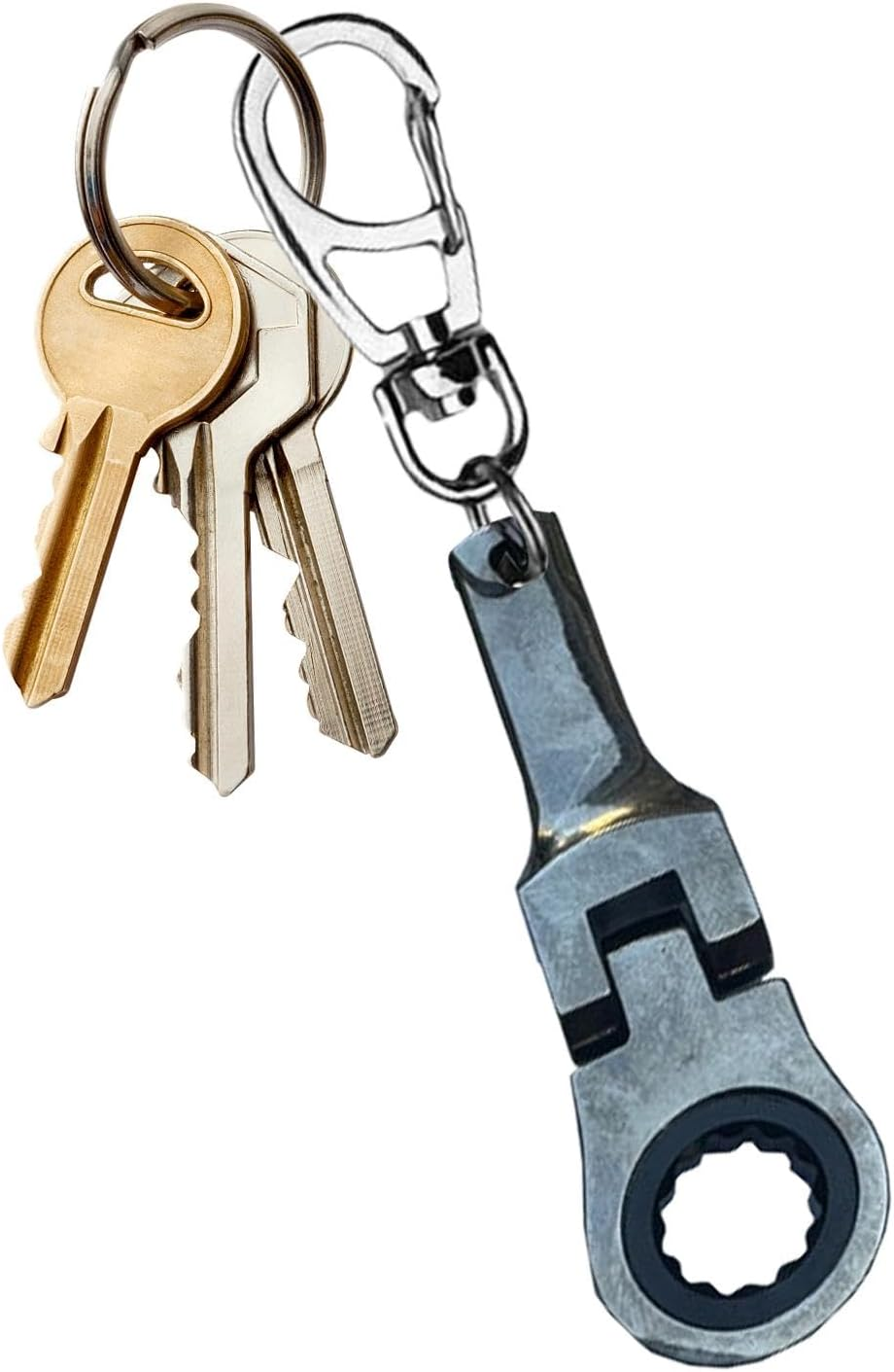 Ratchet Wrench Key Ring | Portable Key Ring with Engraving Wrench Flex | Wrench Key Ring Socket Wrench Mechanic Workshop Accessory
