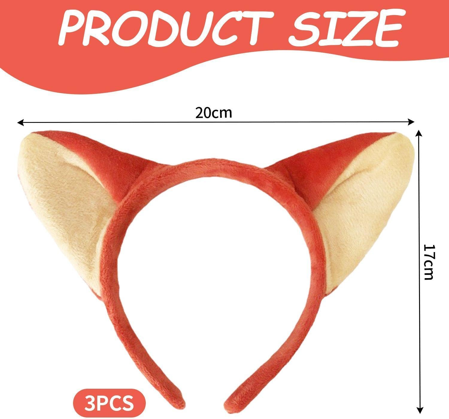 Pack of 3 Fox Ear Headbands, Headbands for Women, Creative Animal Ear Headbands, Cute Plush Headwear, Clothing Decoration image number 2