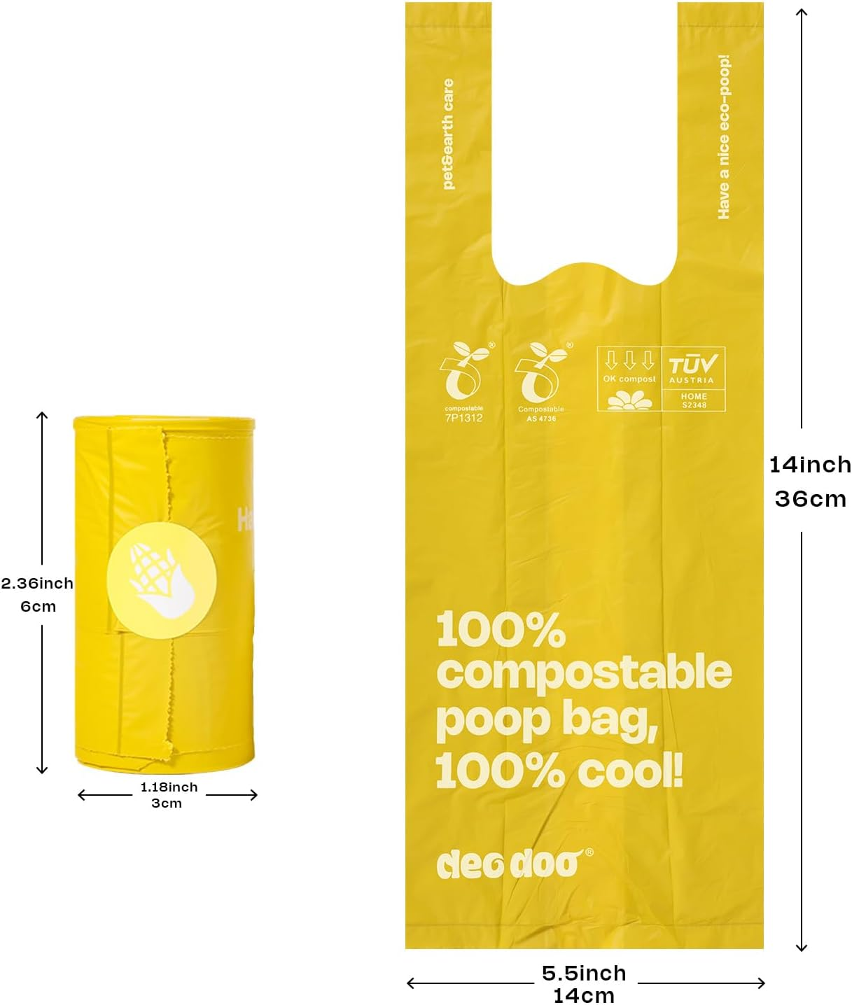 Dog Poop Bags Rolls with Handles 144Counts Compostable Dog Waste Bags for Dogs Leak Proof Extra Thick Waste Bags for Walking Doggy