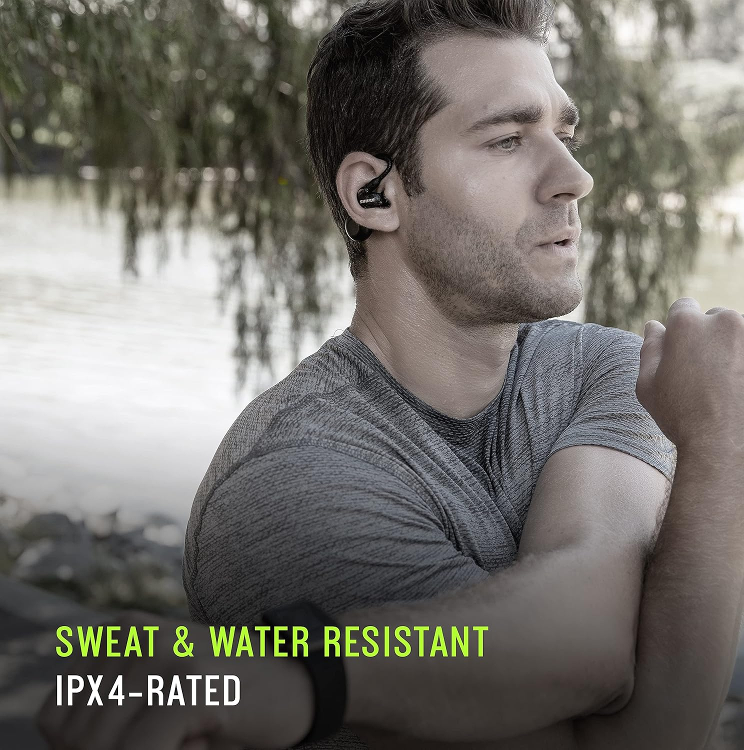 Shure AONIC 215 TW2 True Wireless Sound Insulated Earphones with Bluetooth 5 Technology, Premium Audio with Deep Bass, Over-The-Ear, 32-Hour Battery Life (Gen 2) Black image number 1