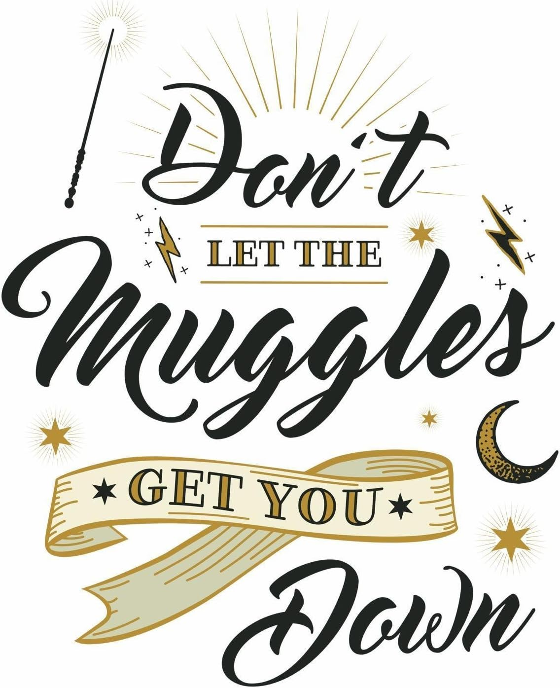 Roommates RMK3608GM Harry Potter Muggles Quote Peel and Stick Giant Wall Decals image number 1