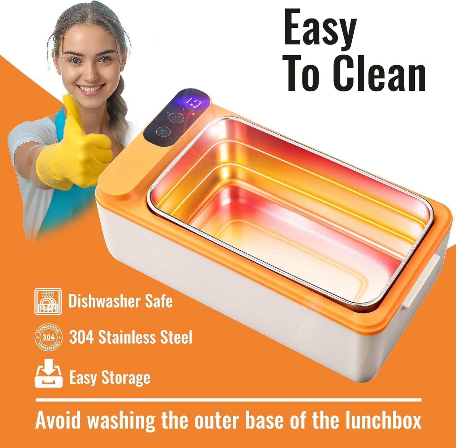 Bestbless Rechargeable Electric Heated Lunch Box - Cordless Portable Food Timer Heater Keep Hot Meal - Portable Self-Heating Food Warmer for Office, Picnic, Car & Outdoor Use image number 5