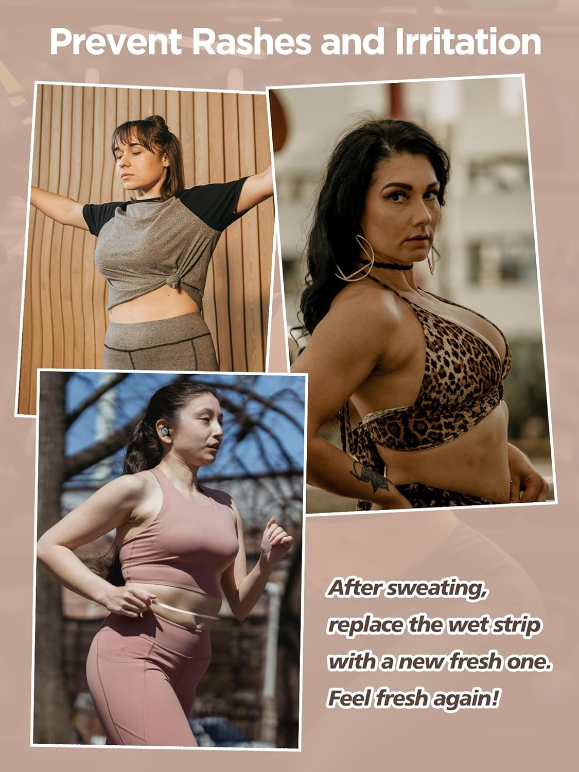 WIBOND Sweat Pads for Bras, Breast Sweat Absorber 3 Layer Bra Liners to Absorb Sweat under Breasts, Breast Pads for Sweat and under Stomach Sweat Pads Cotton Women Tummy Liners image number 6