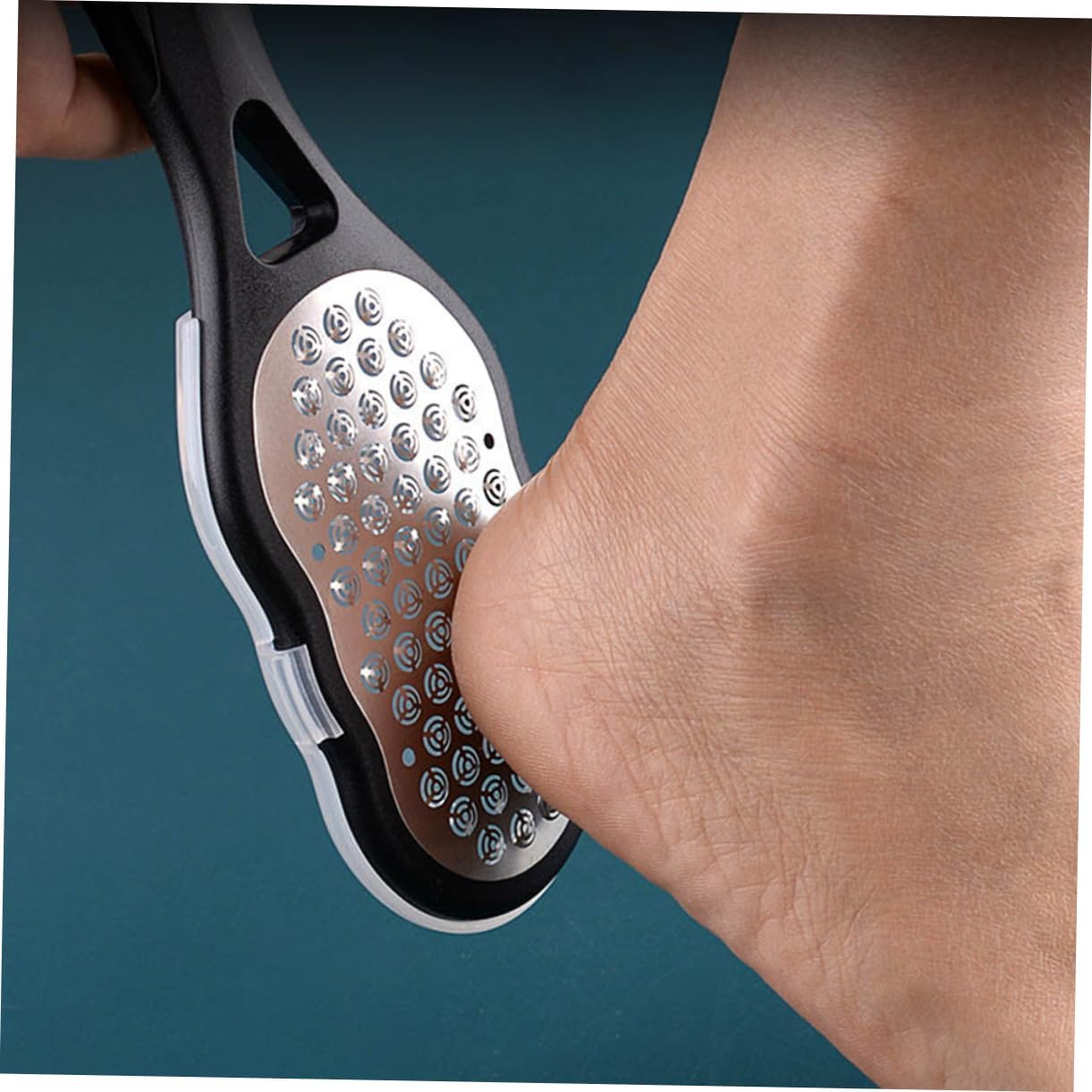 Healeved 1Pc Stainless Steel Foot File Callus Remover Tool Ergonomic Design for Smooth Feet Pedicure Essential for Dead Skin and Corn Removal Black image number 3