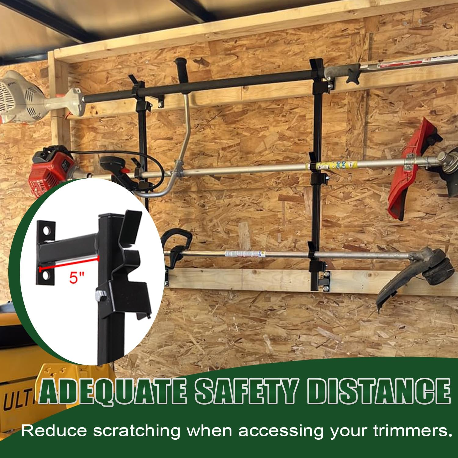 ELITEWILL Weed Eater Racks for Enclosed Trailer Trimmer Rack Weedeater Rack for Trailer Landscape Truck Holder Lawn Equipment Accessories image number 5