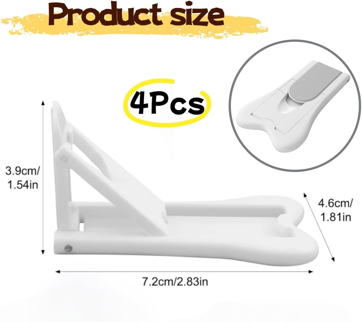 Gewaha Sliding Door Lock for Safety, Window Stoppers for Vertical Windows, Sliding Glass Door Lock for Proof (4 Pack) image number 2