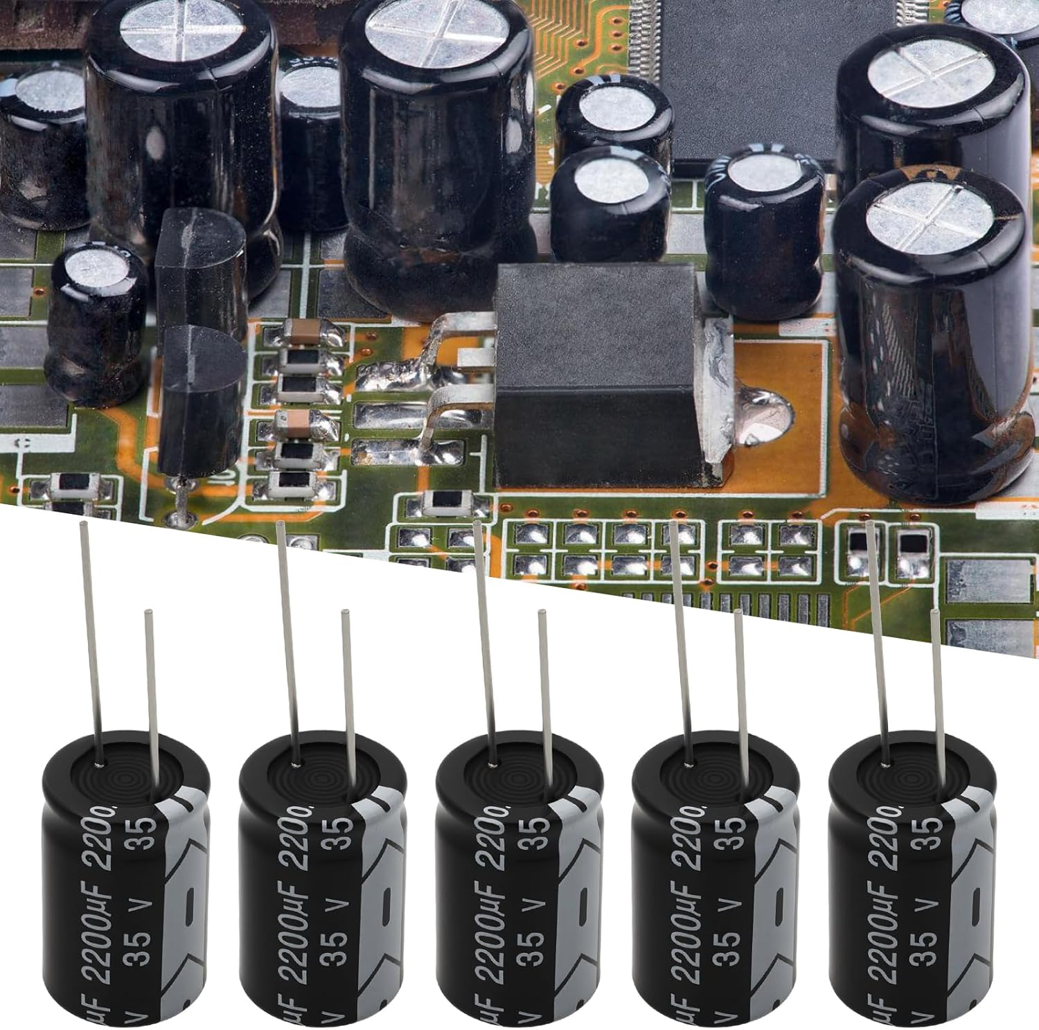 10Pcs 2200Uf 35V Aluminum Radial Electrolytic Capacitors 16X25Mm RM7.5 105C image number 3