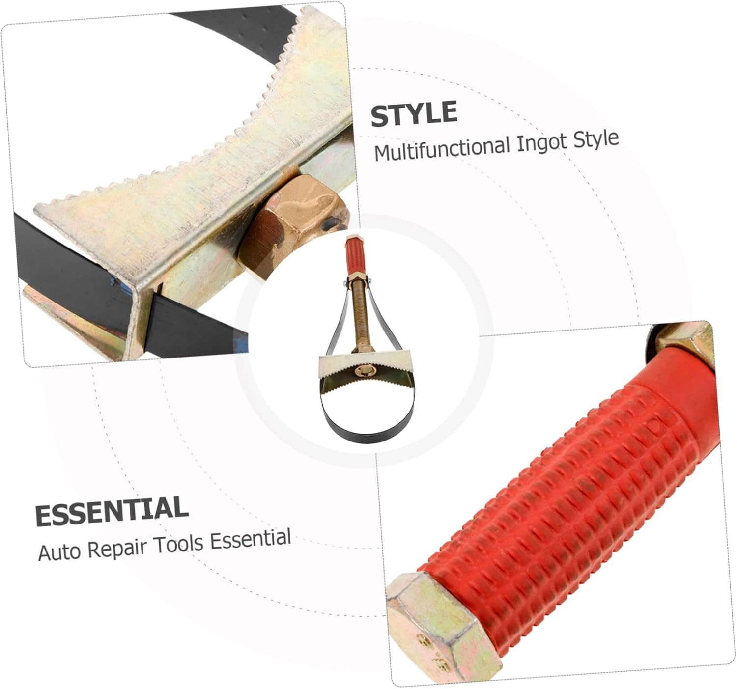 MOLUCKFU Heavy Duty Steel Strap Oil Filter Wrench Tool Adjustable Filter Removal Spanner for Automotive Maintenance image number 1