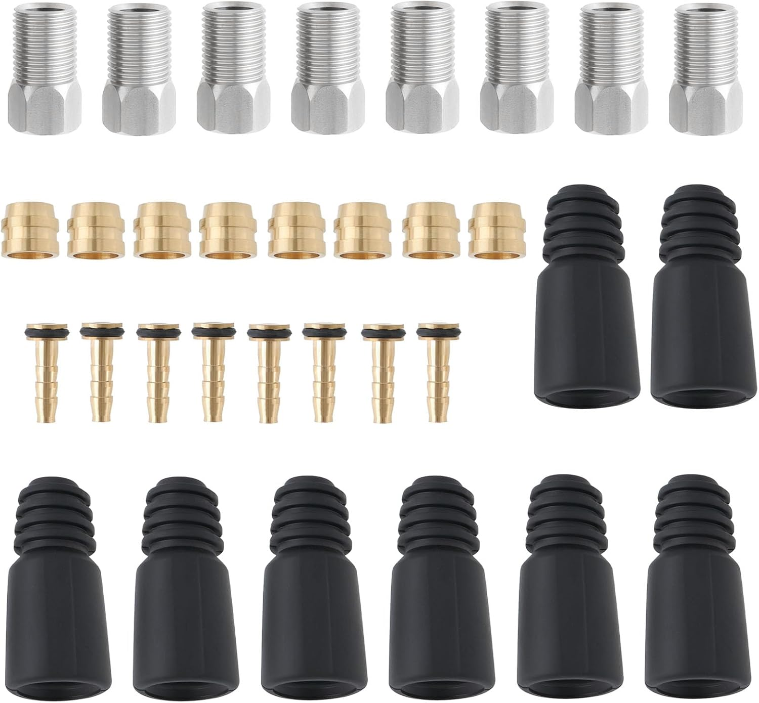 8 Set Bicycle Bike Hydraulic Disc Brake Hose Olive Brake Hose Insert Barb Screws Repair Kit Olive Connector Compatible with TEKTRO image number 4