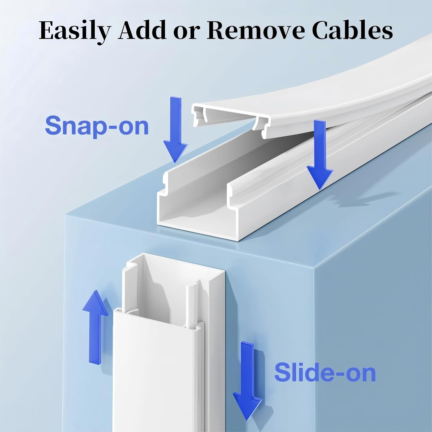 Cord Hider, 400CM / 157In Wire Covers for Cords on Wall, Premium Cable Hider Cord Covers for Wires, Cable Management Wire Hiders for TV, Cable Raceway Kit, 10Pcs 0.59In W X 0.35In H X 15.75In L image number 5