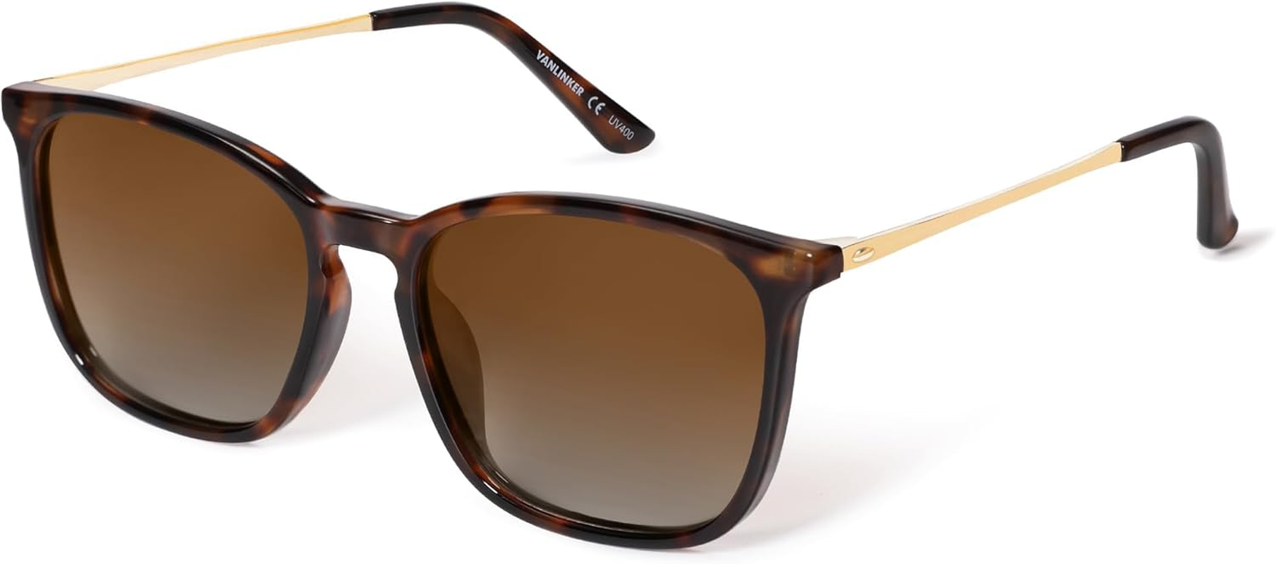 VANLINKER Vintage Square Polarized Sunglasses Men Women Classic Trendy Rectangle Metal Frame Sun Glasses VL9771