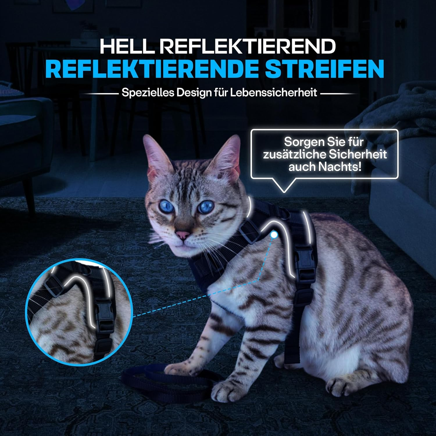 Cat Harness with Lead, Black Soft Harness for Cats, Chest Harness, Cat Harness, Cat Harness image number 4