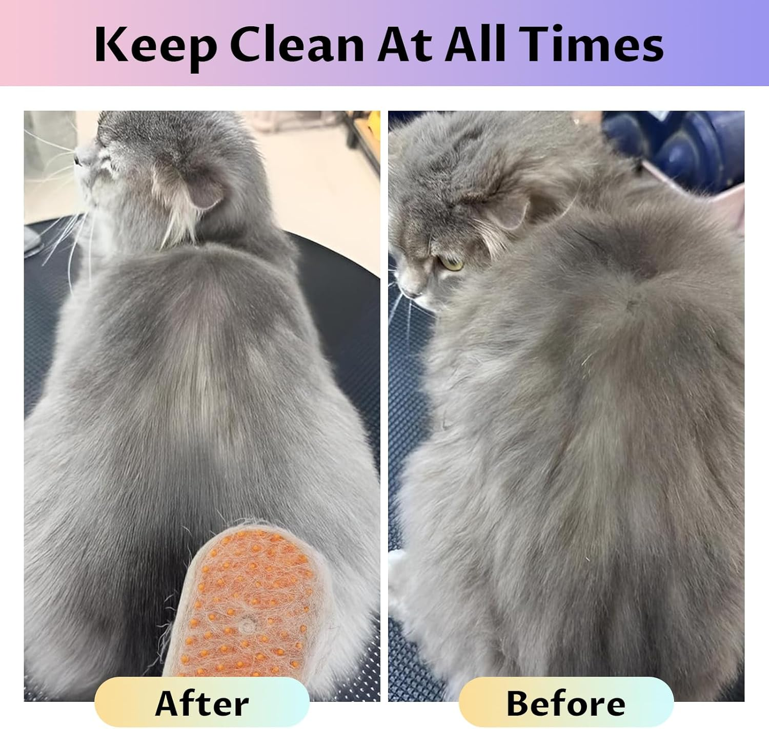 Velmoriah 4-In-1 Cat Steam Brush, 2025 Upgraded Pet Spray Comb, Rechargeable Cat Grooming Brush, Self-Cleaning Pet Hair Remover for Cat and Dog image number 6