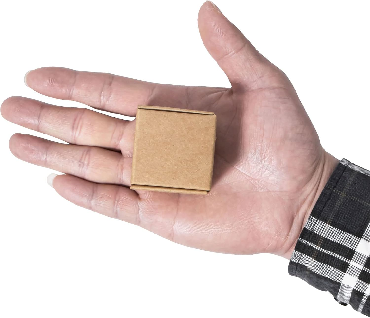 Sdootjewelry Small Gift Boxes 100 Pack, Kraft Gift Boxes Bulk 1.57&rsquo;&rsquo; &times; 1.57&rsquo;&rsquo; &times; 0.98&rsquo;&rsquo;, Ring Boxes Bulk, Small Cardboard Boxes for Jewelry Packaging, Brown