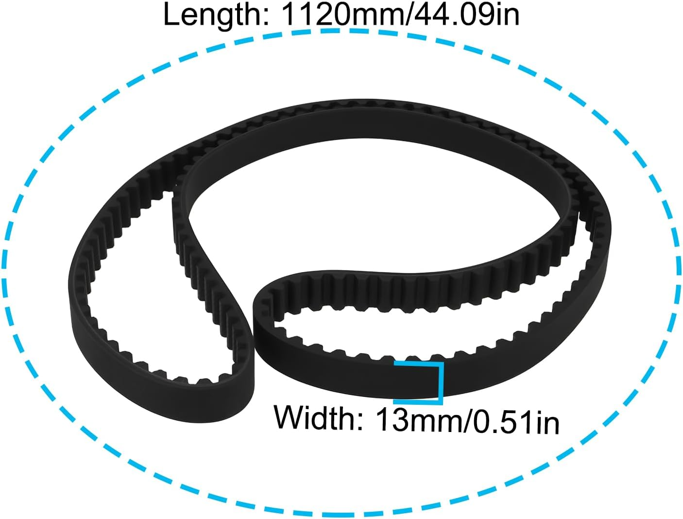 Replacement Deck Timing Belt 1120Mm X 13Mm Compatible with STIGA Villa 320HST 320 Combi