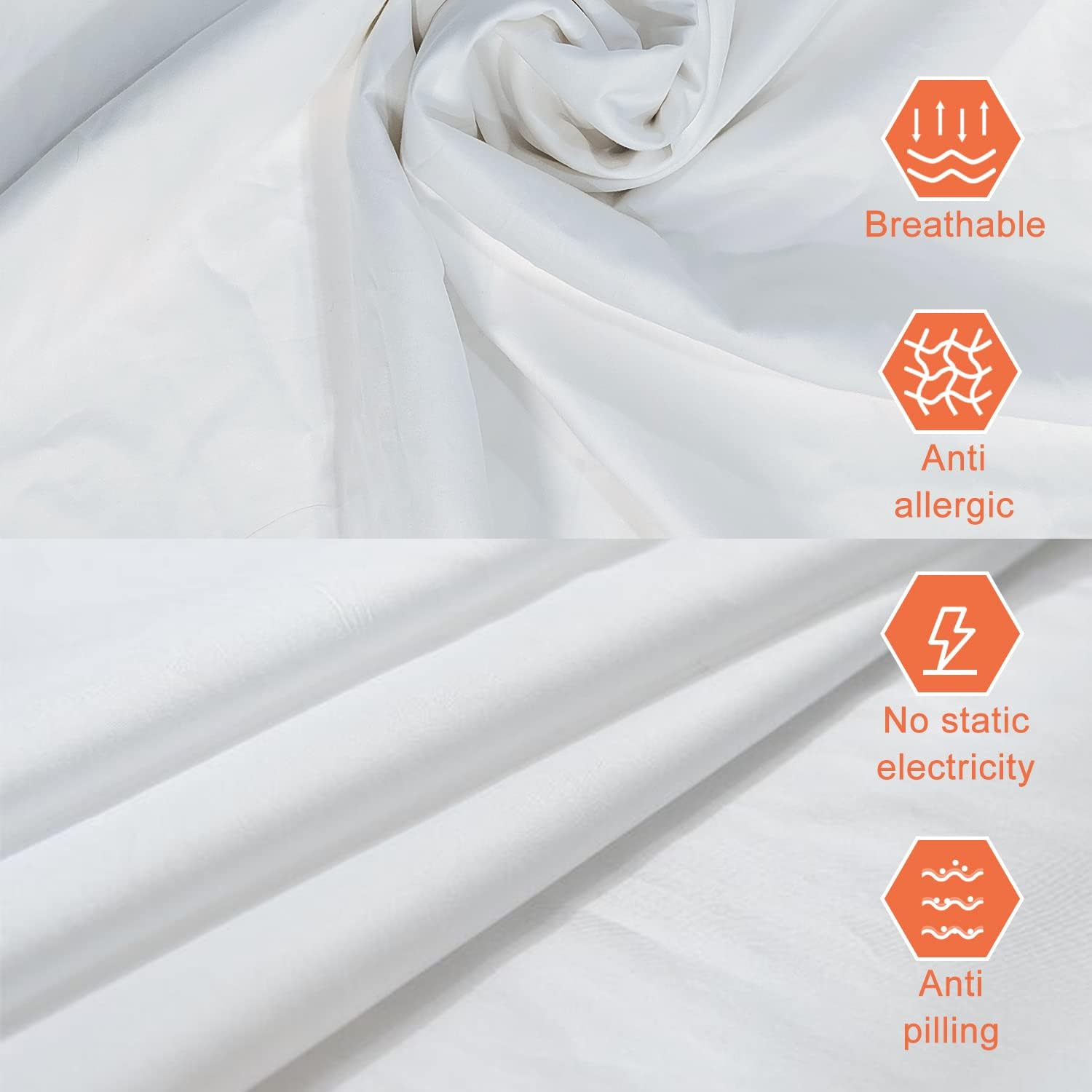 VEJESIME Duvet Cover Set, 3 Sided Zipper Duvet Cover, 100% Cotton Duvet Cover 3 Pieces with One Duvet Cover,Two Pillowcase, Triple-Zip System for Simple Changing Duvet Cover (King+2Pillw Shams) image number 2