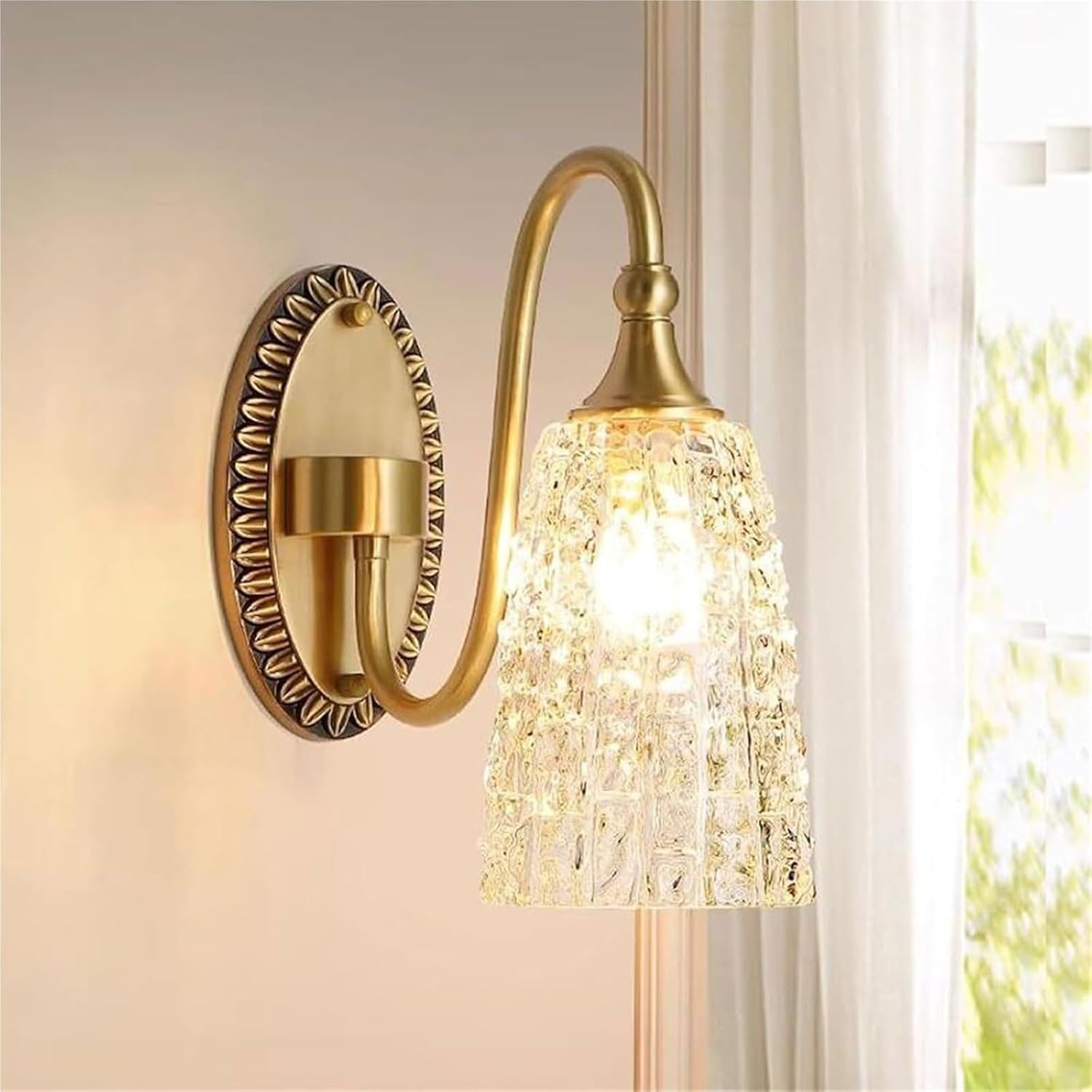 Wall Mount Sconces Wall Lamp with Water Glass Wall Lamp Retro Bathroom Lighting Fixtures Suitable for Bedroom Living Room Wall Lighting image number 1