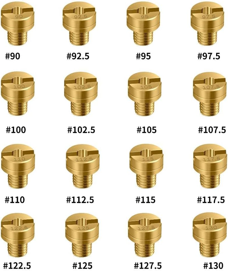 Strongthium Main Jet Kit for Mikuni HS HSR RS TM VM VM22 VM24 VM26 Carburetors Large round N100.604#90 ~ #130 image number 6